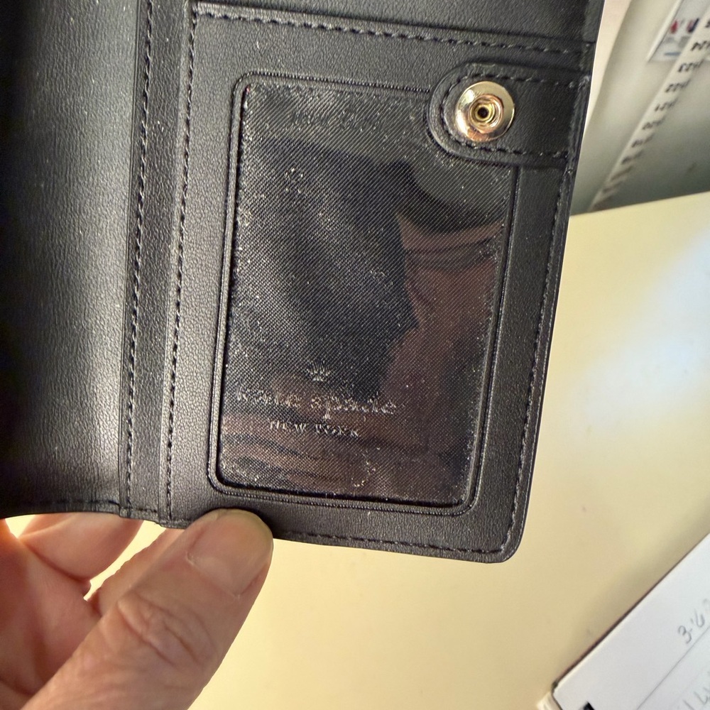 kate spade black saffiano continental zip wallet - Picture 4 of 11